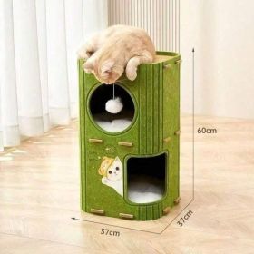 Multi Level Felt Cat Tree House, Vertical Cat Scratcher Tower With Multiple Hideaway Nests, Interactive Hanging Ball Toy, Space Saving Cat Condo (Option: BD 02)