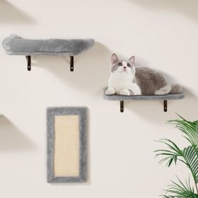 Wall Mounted Cat Shelves Tree With Jump Boards Hammock Sofa Grip Set Of 6 (Option: GREY)